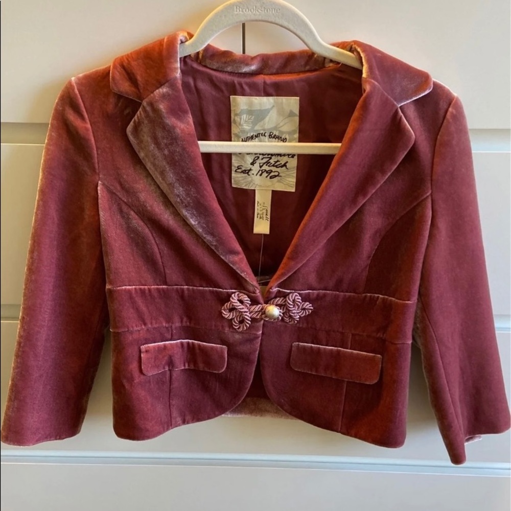 Abercrombie and Fitch Mauve Velvet Blazer NWT